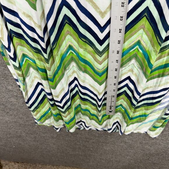 A New Approach Skirt Women XL Green Striped Maxi Long Rayon High Rise Pull On - Picture 4 of 7